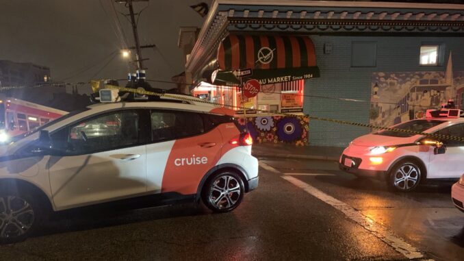 Cruise robotaxis blocked a road in San Francisco after a storm downed trees and wires